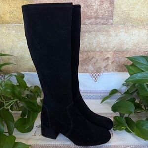 NEW Tahari Women’s Regan Genuine Suede Leather Knee High Black Boots, Size 9.5M